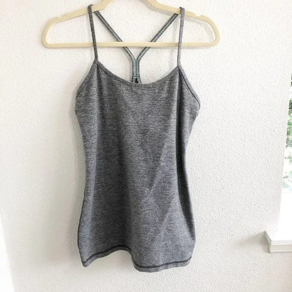 Lululemon Gray Power Y Tank - Picture 1 of 4